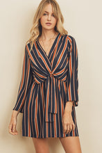 Load image into Gallery viewer, Stripe V-Neck Knotted Dress
