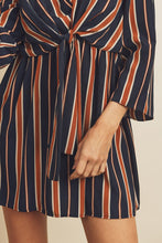 Load image into Gallery viewer, Stripe V-Neck Knotted Dress
