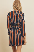 Load image into Gallery viewer, Stripe V-Neck Knotted Dress
