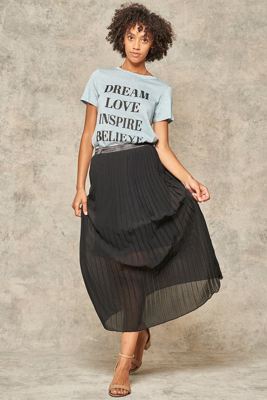 Pleated Midi Skirt