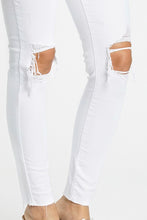 Load image into Gallery viewer, White Smoke Mid Rise Skinny Ankle Denim
