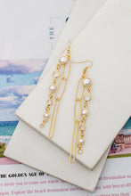 Load image into Gallery viewer, Linear Link Chain &amp; Pearl Earrings
