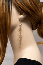 Load image into Gallery viewer, Linear Link Chain &amp; Pearl Earrings
