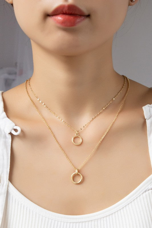 2 Row Chain & Circle Necklace