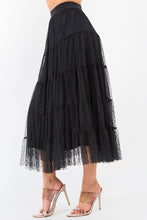 Load image into Gallery viewer, Tiered Dotted Tulle Midi Skirt
