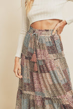 Load image into Gallery viewer, Patchwork Print Maxi Skirt
