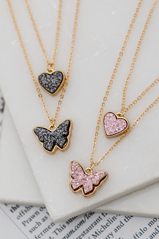 Heart & Butterfly Necklace