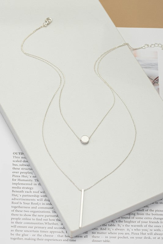 Circle & Stick Charm Necklace