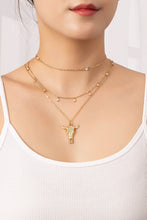 Load image into Gallery viewer, 3 Row Cow Skull Pendant Necklace
