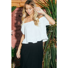 Load image into Gallery viewer, Pin Striped Off Shoulder Top
