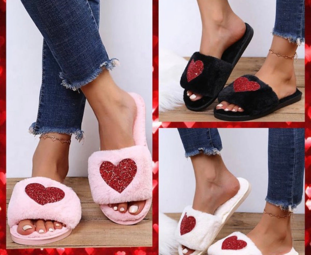 Heart Glitter Slipper